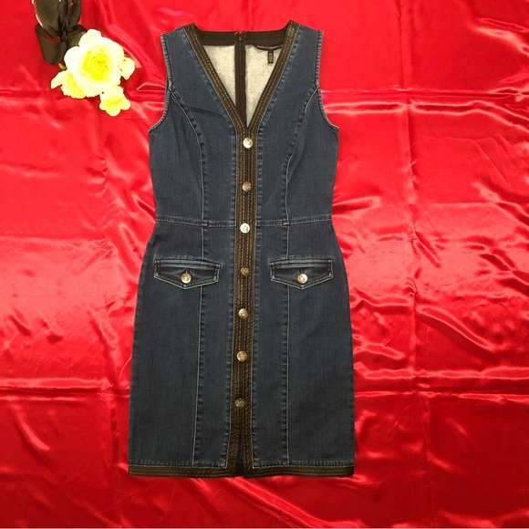 ⭐️NEW⭐️White House Black Market (WHBM) Sleeveless Denim Dress - Picture 5 of 12